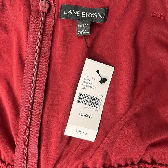 NWT Lane Bryant Plus Sz 18 20 Burgundy Micro Pleated Wide Legs Popover Jumpsuit - Picture 11 of 14